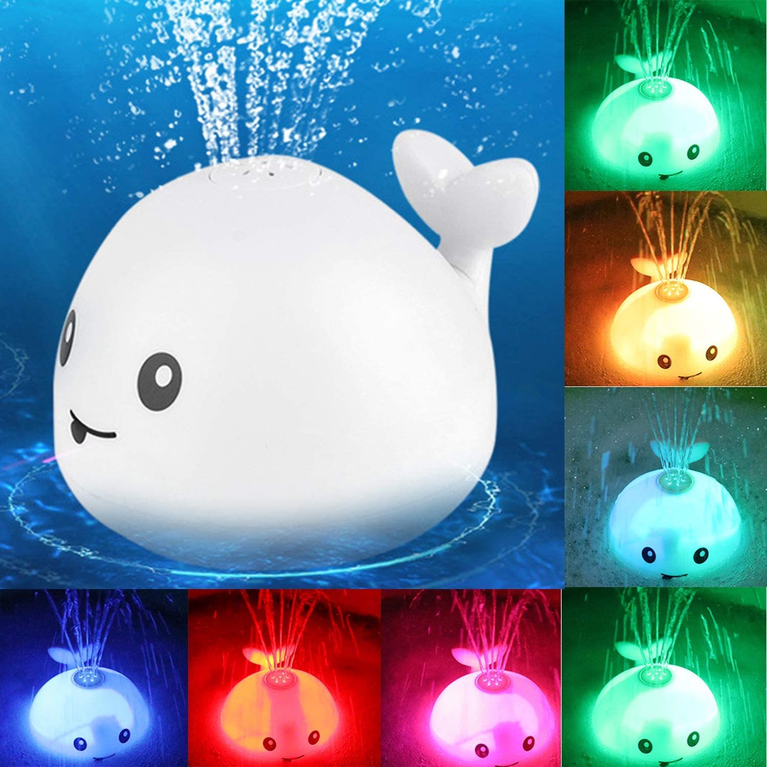 Floating, Spraying & Light-Up Whale Bath Toy