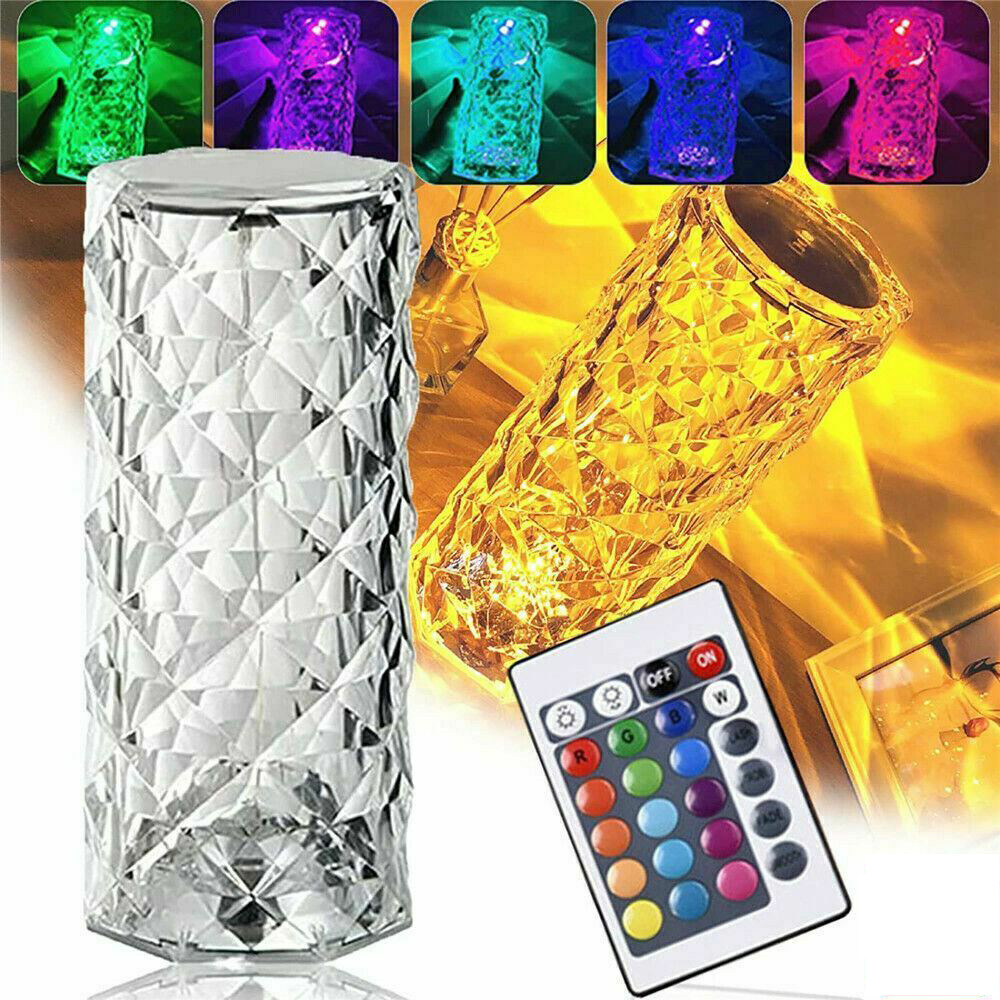 LED Crystal Diamond Lamp Touch & Remote-Control Night Light
